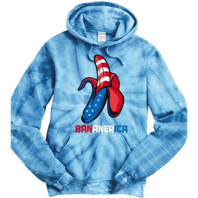 Banana Us Flag Patriotic America Party Funny Fruit Costume Tie Dye Hoodie