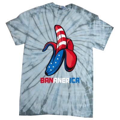 Banana Us Flag Patriotic America Party Funny Fruit Costume Tie-Dye T-Shirt