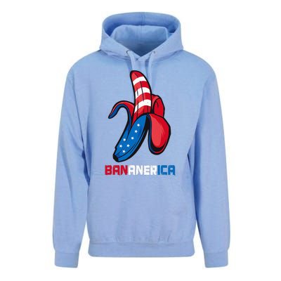 Banana Us Flag Patriotic America Party Funny Fruit Costume Unisex Surf Hoodie