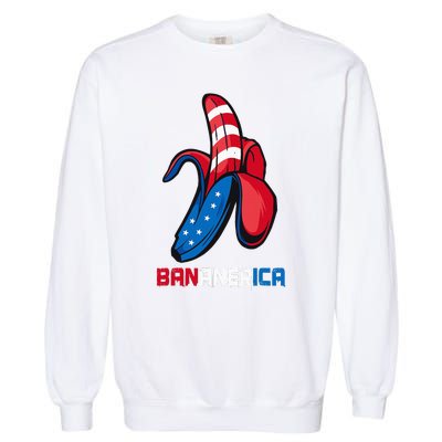 Banana Us Flag Patriotic America Party Funny Fruit Costume Garment-Dyed Sweatshirt