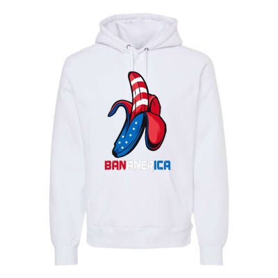 Banana Us Flag Patriotic America Party Funny Fruit Costume Premium Hoodie