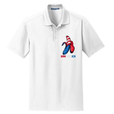 Banana Us Flag Patriotic America Party Funny Fruit Costume Dry Zone Grid Polo