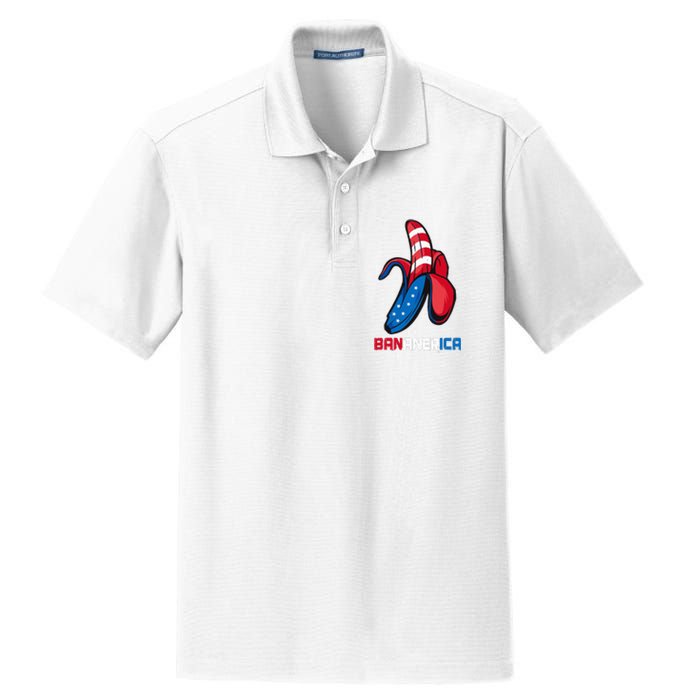 Banana Us Flag Patriotic America Party Funny Fruit Costume Dry Zone Grid Polo