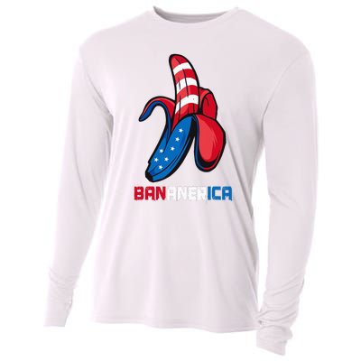 Banana Us Flag Patriotic America Party Funny Fruit Costume Cooling Performance Long Sleeve Crew