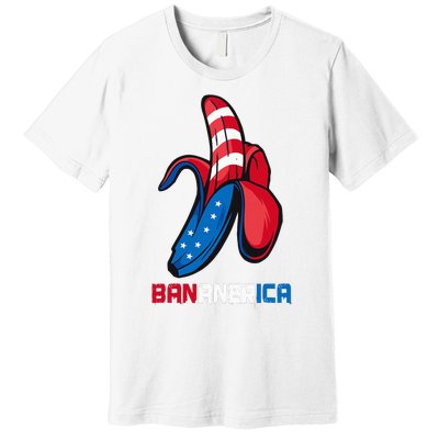 Banana Us Flag Patriotic America Party Funny Fruit Costume Premium T-Shirt