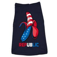 Banana Us Flag Patriot America Party Funny Fruit Republic Doggie Tank