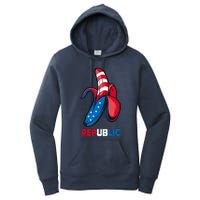 Banana Us Flag Patriot America Party Funny Fruit Republic Women's Pullover Hoodie