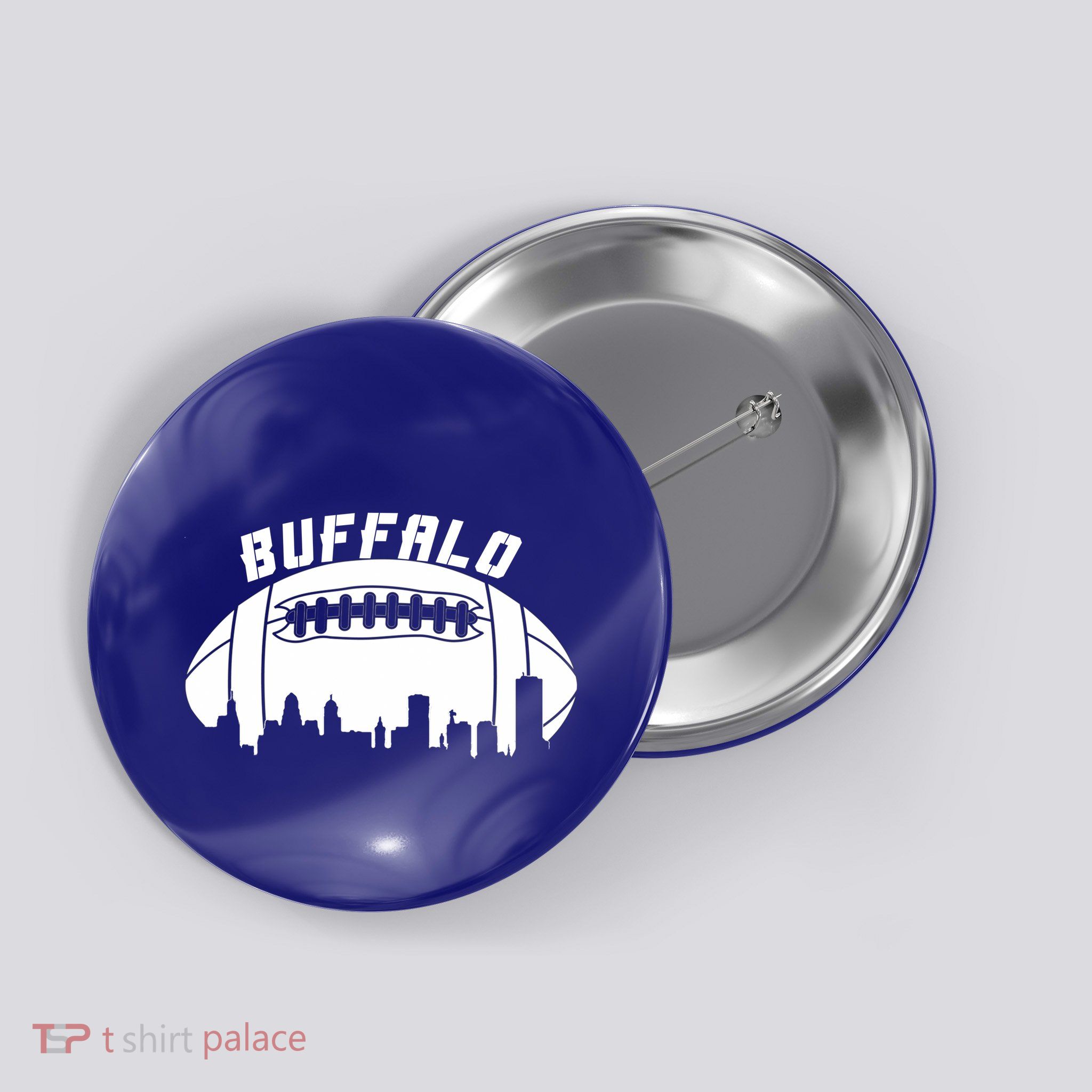 Buffalo Football City Skyline Button