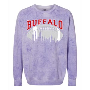 Buffalo Football Fan City Skyline Colorblast Crewneck Sweatshirt