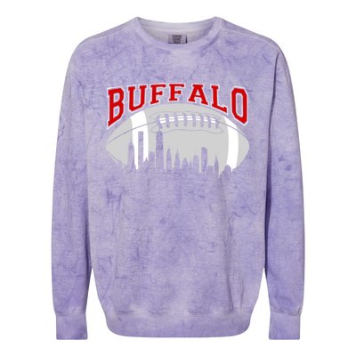 Buffalo Football Fan City Skyline Colorblast Crewneck Sweatshirt