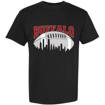 Buffalo Football Fan City Skyline Garment-Dyed Heavyweight T-Shirt