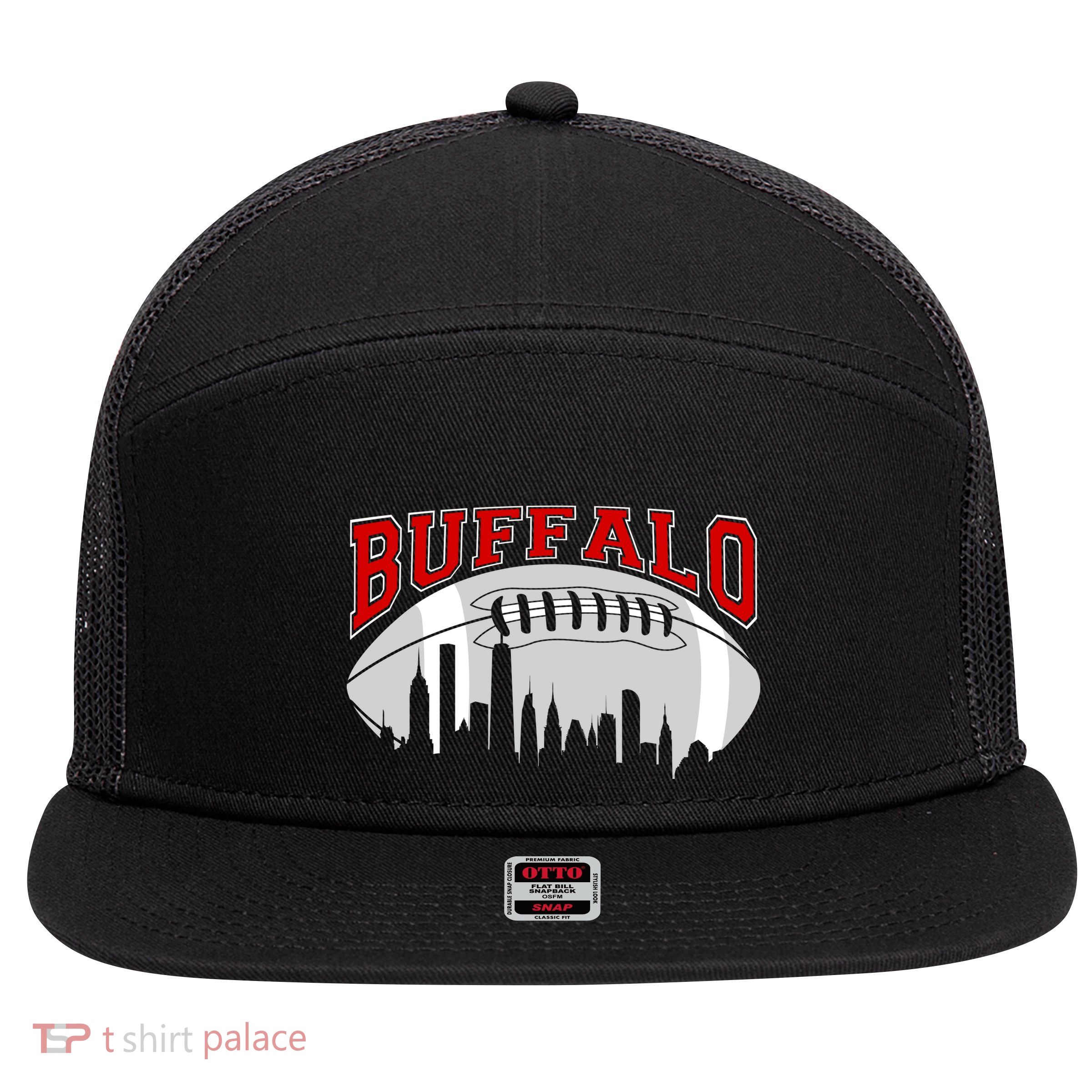 Buffalo Football Fan City Skyline 7 Panel Mesh Trucker Snapback Hat