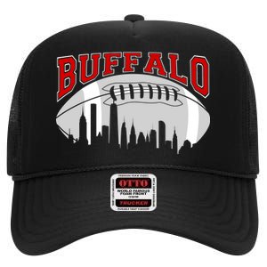 Buffalo Football Fan City Skyline High Crown Mesh Back Trucker Hat