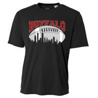 Buffalo Football Fan City Skyline Cooling Performance Crew T-Shirt