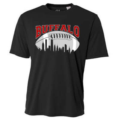 Buffalo Football Fan City Skyline Cooling Performance Crew T-Shirt