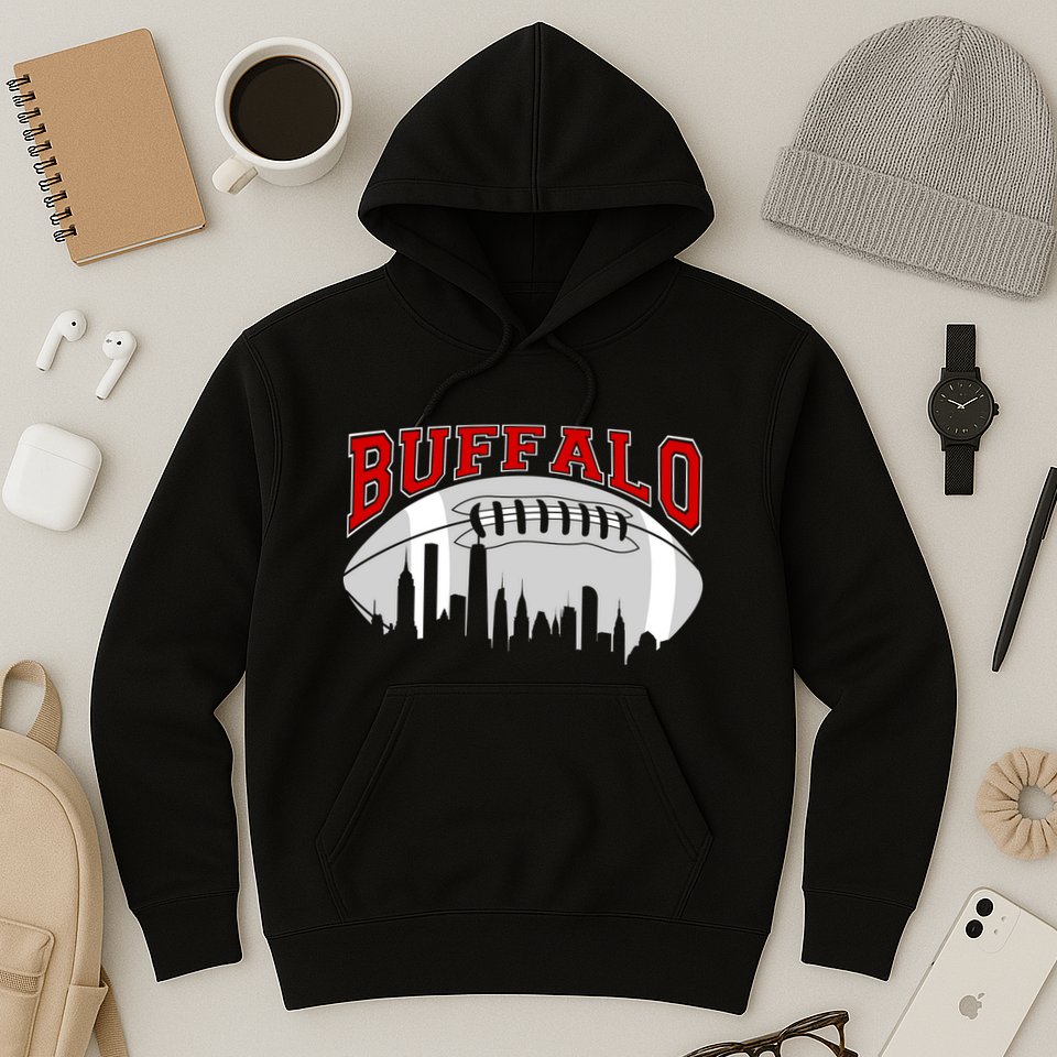 Buffalo Football Fan City Skyline Hoodie