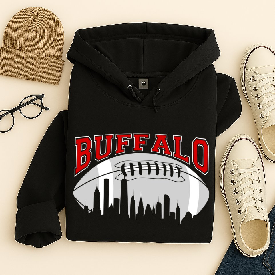 Buffalo Football Fan City Skyline Hoodie
