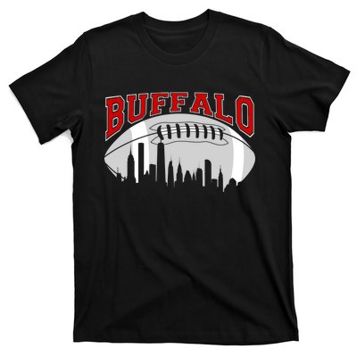 Buffalo Football Fan City Skyline T-Shirt