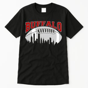 Buffalo Football Fan City Skyline Tall T-Shirt