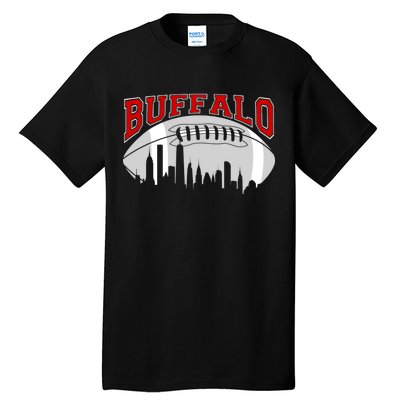 Buffalo Football Fan City Skyline Tall T-Shirt