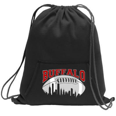 Buffalo Football Fan City Skyline Sweatshirt Cinch Pack Bag