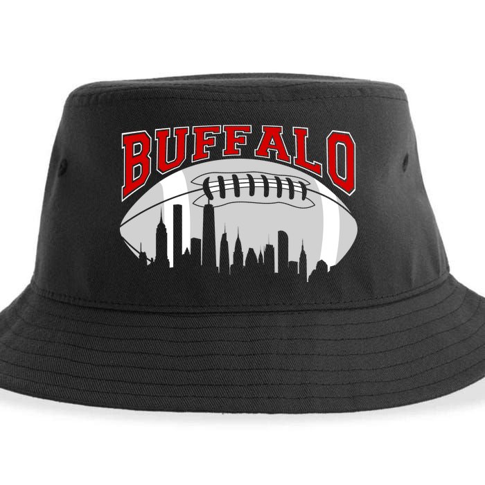 Buffalo Football Fan City Skyline Sustainable Bucket Hat