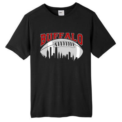 Buffalo Football Fan City Skyline Tall Fusion ChromaSoft Performance T-Shirt