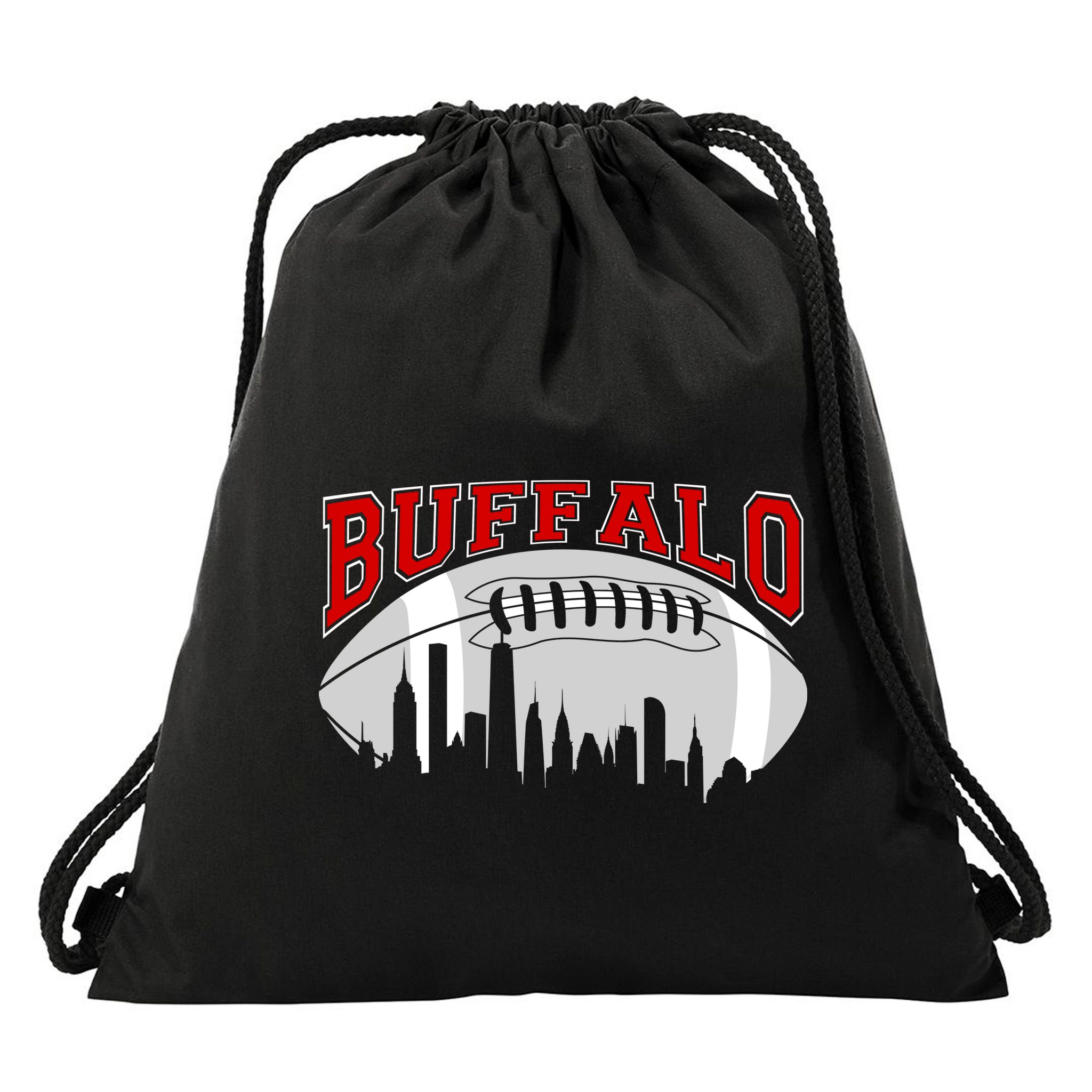 Buffalo Football Fan City Skyline Drawstring Bag