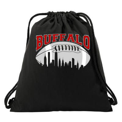 Buffalo Football Fan City Skyline Drawstring Bag