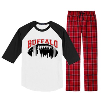 Buffalo Football Fan City Skyline Raglan Sleeve Pajama Set