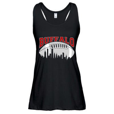 Buffalo Football Fan City Skyline Ladies Essential Flowy Tank