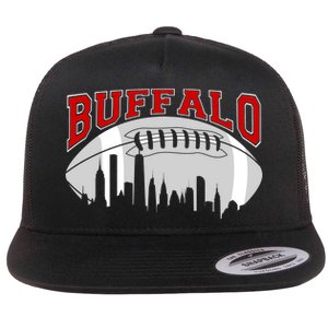 Buffalo Football Fan City Skyline Flat Bill Trucker Hat