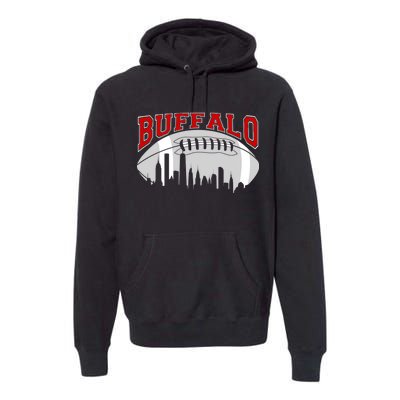 Buffalo Football Fan City Skyline Premium Hoodie