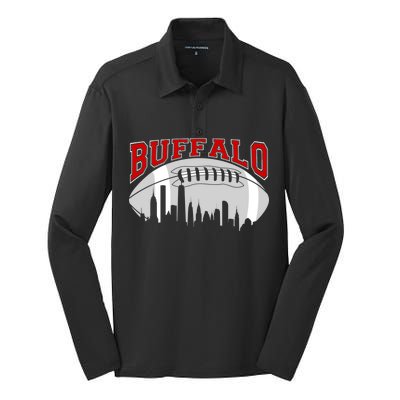 Buffalo Football Fan City Skyline Silk Touch Performance Long Sleeve Polo