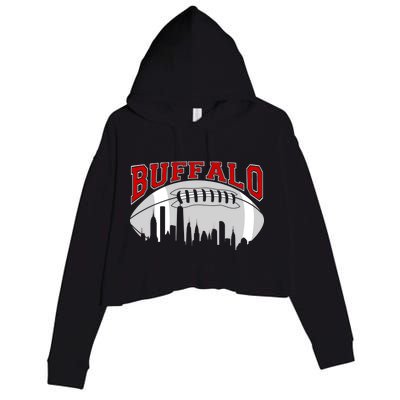 Buffalo Football Fan City Skyline Crop Fleece Hoodie