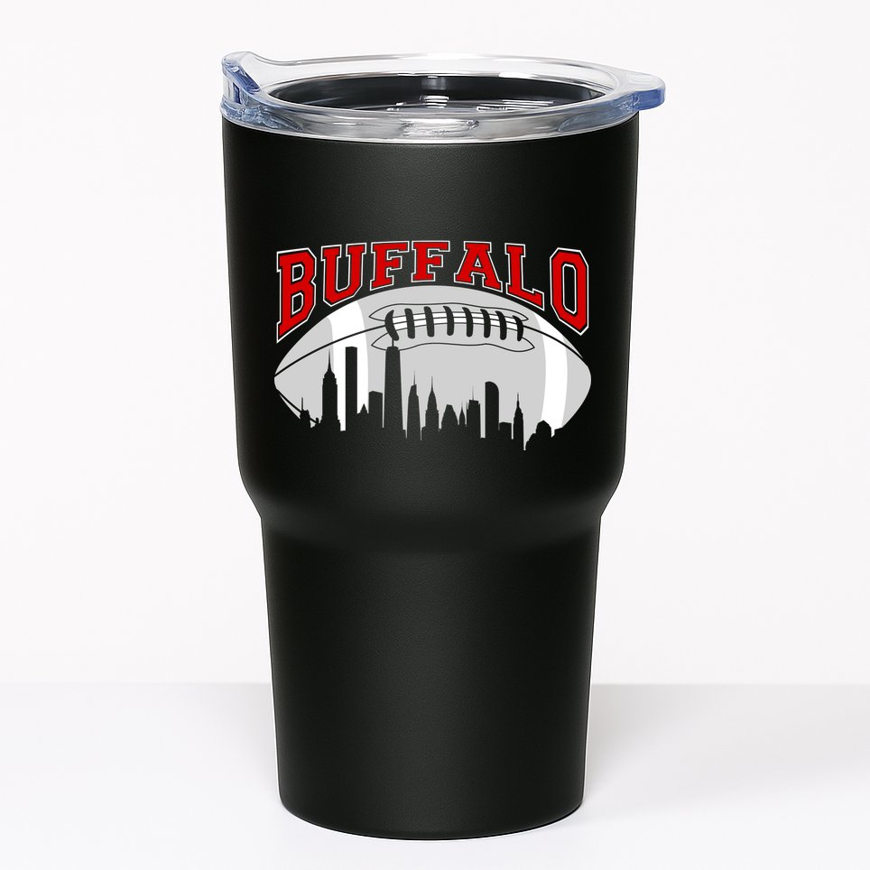 Buffalo Football Fan City Skyline Tumbler