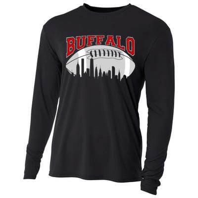 Buffalo Football Fan City Skyline Cooling Performance Long Sleeve Crew