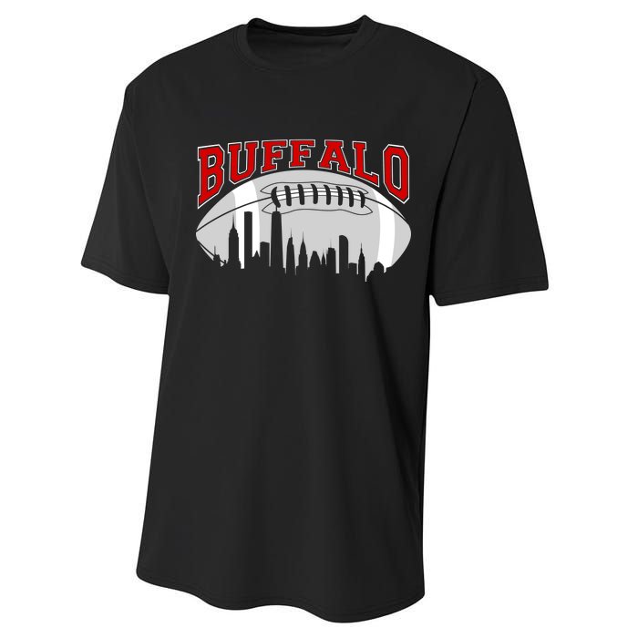 Buffalo Football Fan City Skyline Performance Sprint T-Shirt