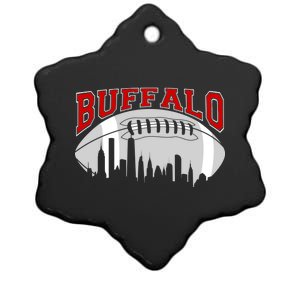 Buffalo Football Fan City Skyline Ceramic Star Ornament