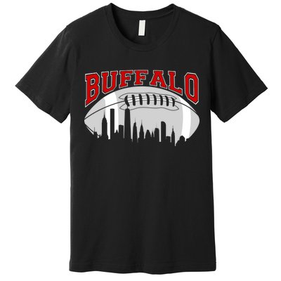 Buffalo Football Fan City Skyline Premium T-Shirt