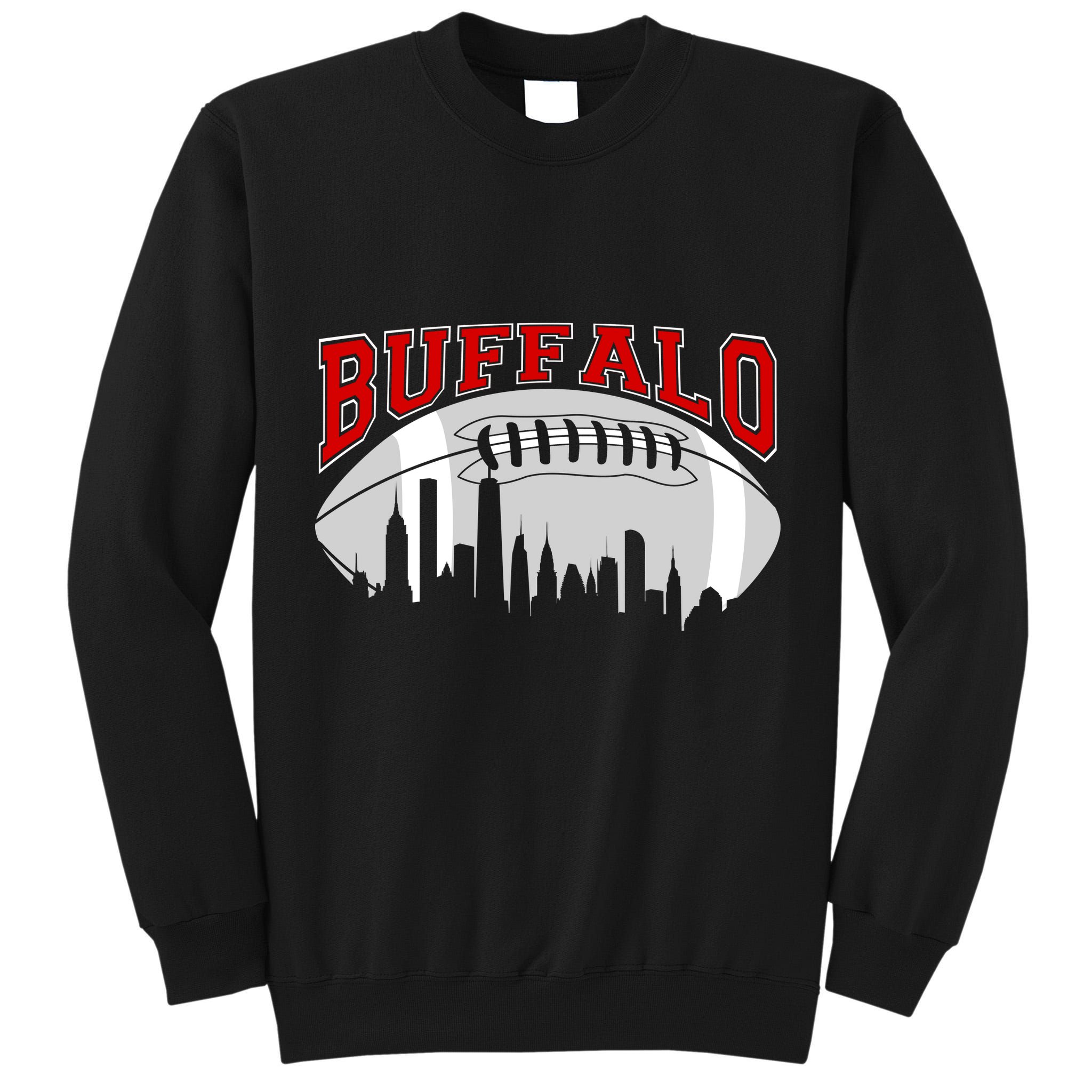 Buffalo Football Fan City Skyline Tall Sweatshirt
