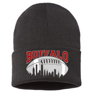 Buffalo Football Fan City Skyline Sustainable Knit Beanie