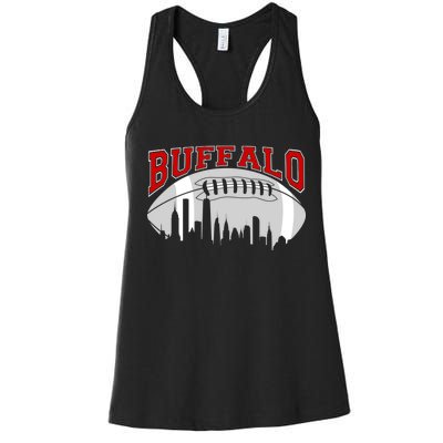 Buffalo Football Fan City Skyline Women's Racerback Tank