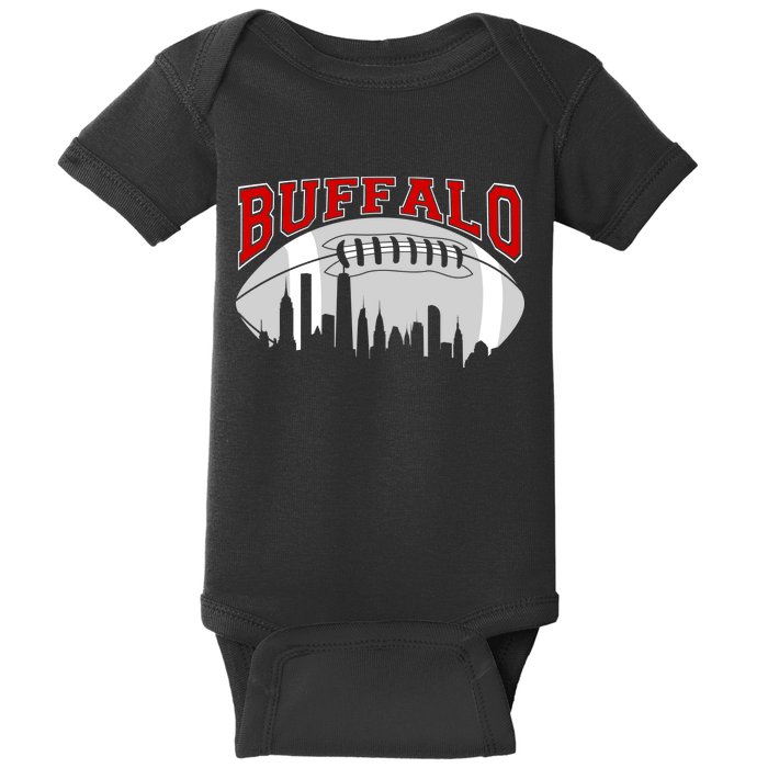 Buffalo Football Fan City Skyline Baby Bodysuit