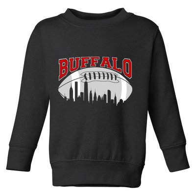 Buffalo Football Fan City Skyline Toddler Sweatshirt