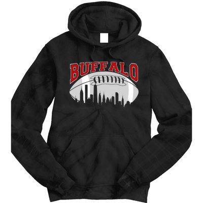 Buffalo Football Fan City Skyline Tie Dye Hoodie