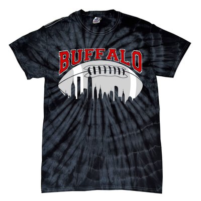 Buffalo Football Fan City Skyline Tie-Dye T-Shirt