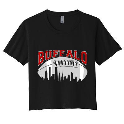 Buffalo Football Fan City Skyline Crop Top
