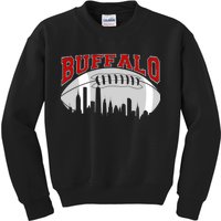 Buffalo Football Fan City Skyline Kids Sweatshirt