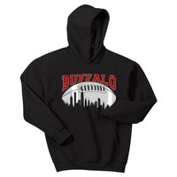 Buffalo Football Fan City Skyline Kids Hoodie